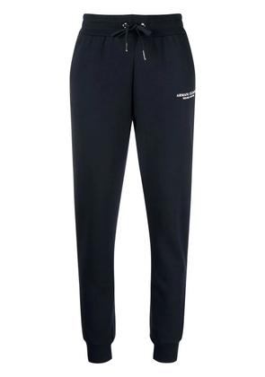 Armani Exchange logo-print tapered track pants - Blue