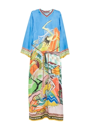 ALEMAIS v-neck printed maxi dress - Blue