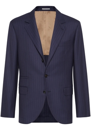 Brunello Cucinelli pinstripe virgin-wool blazer - Blue