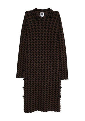YANYAN KNITS jacquard wool dress - Brown