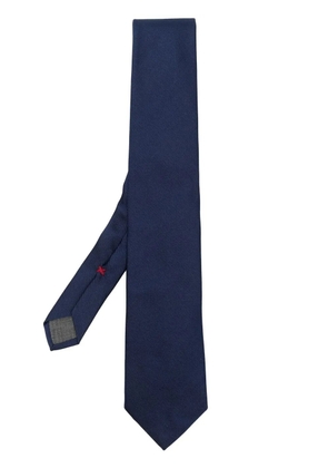 Brunello Cucinelli satin-finish pointed-tip tie - Blue