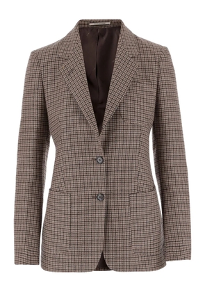 Tagliatore houndstooth buttoned blazer - Brown