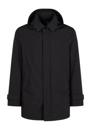 Herno concelaled front hooded jacket - Black