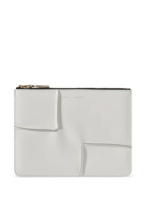 Comme Des Garçons Wallet Reversed Hem zip wallet - White