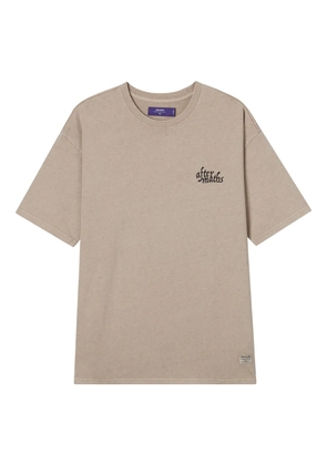 aftermaths fox-embroidered cotton T-shirt - Neutrals