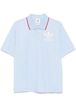 adidas x Wales Bonner logo-flocked polo shirt - Blue