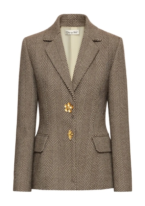 Oscar de la Renta floral button jacket - Brown
