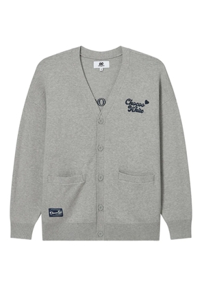 CHOCOOLATE bear-embroidered cardigan - Grey