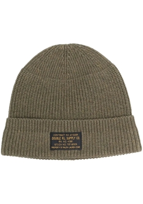 Ralph Lauren RRL logo patch beanie hat - Green