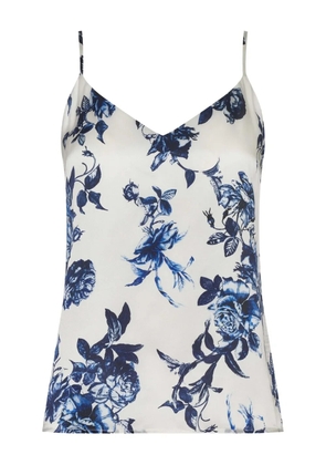 L'Agence floral spaghetti-strap top - White