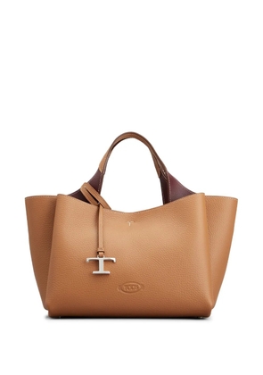 Tod's logo-pendant leather shoulder bag - Brown
