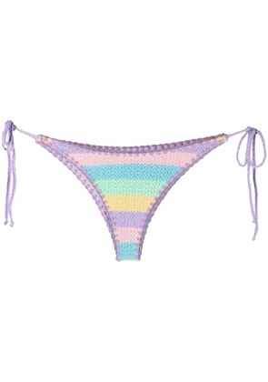 MC2 Saint Barth Marielle striped crochet bikini briefs - Blue