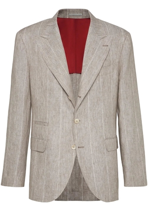 Brunello Cucinelli wide striped blazer - Neutrals