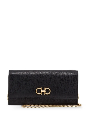 Ferragamo Gancini-plaque leather purse - Black