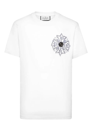 Philipp Plein logo-appliqué T-shirt - '01 white'