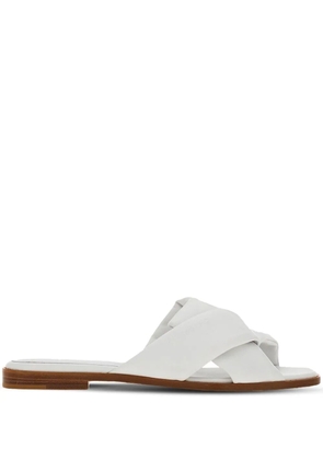 Ferragamo knot-detail leather slides - White