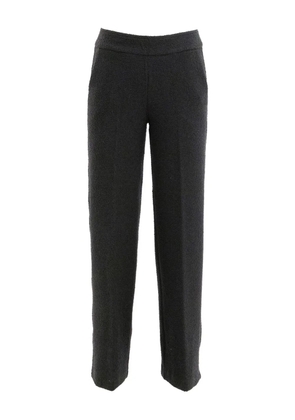 Avenue Montaigne Carla textured straight trousers - Black