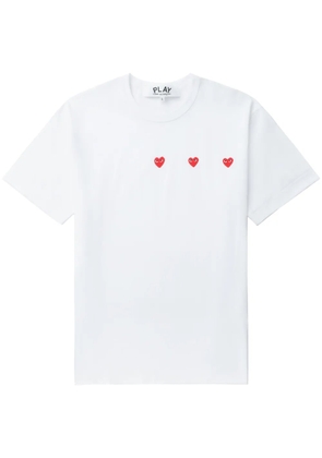 Comme Des Garçons Play Triple Hearts cotton T-shirt - White