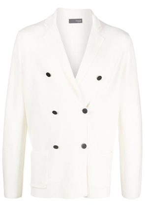 Drumohr double-breasted merino wool cardigan - White