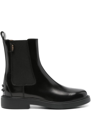 Tod's elastic-panel leather chelsea boots - Black