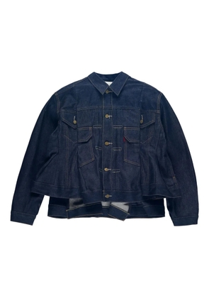 sacai x Levi's pleated denim jacket - Blue