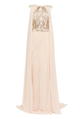 Saiid Kobeisy pleated cape dress - Neutrals