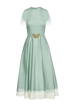 Oscar de la Renta butterfly-belt midi dress - Green