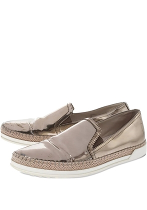 Tod's patent~leather slip-on sneakers - Gold