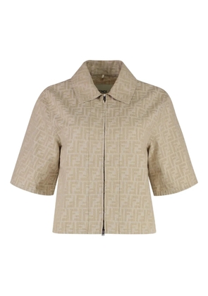 FENDI FF-motif zip-front jacket - Brown