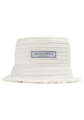 Jacquemus raffia bucket hat - White