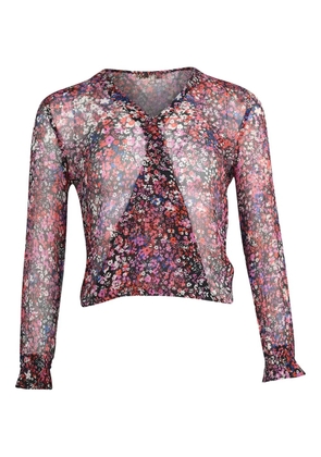 Maje floral-print ruffled top - Pink