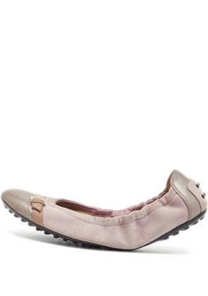 Tod's Vintage suede ballet flats - Purple