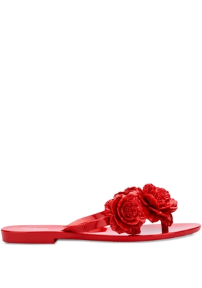 Melissa Harmonic Springtime floral-embellished flip flops - Red