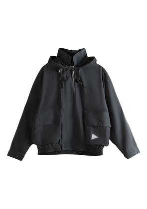 and Wander hooded flap-pocket jacket - Black