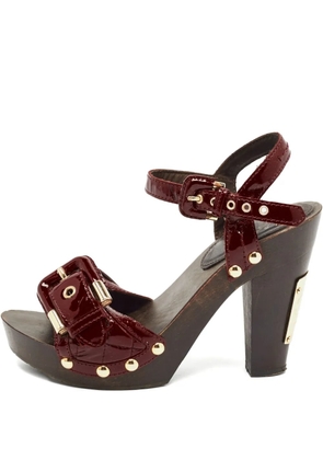 Burberry Pre-Owned 115mm leather heeled sandals - Red