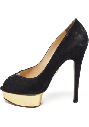 Charlotte Olympia pre-owned 145mm peep-toe platform pumps - Black