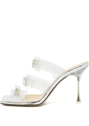 MACH & MACH 95mm bow-detail clear sandals - Silver