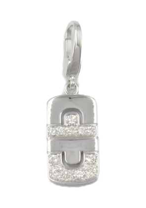 Bvlgari Pre-Owned 2010s 18K white gold Parentesi diamond charm pendant - Silver