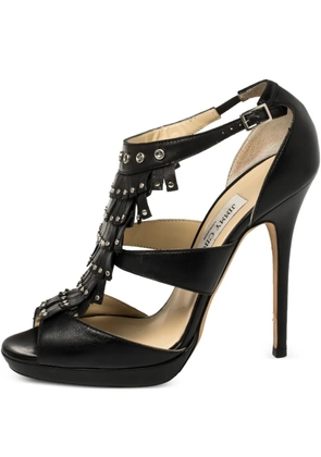 Jimmy Choo Pre-Owned 130mm fringed pumps - Black