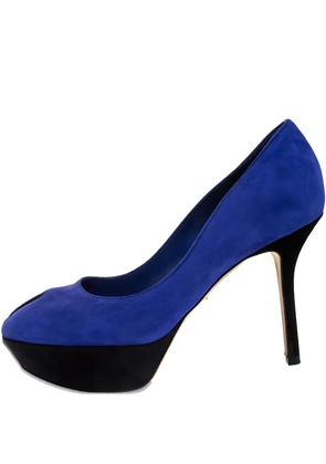 Sergio Rossi Vintage pre-owned 100mm Cachet peep-toe platform pumps - Blue
