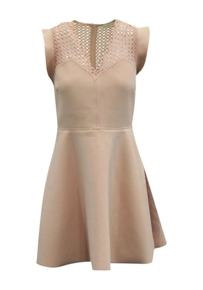 SANDRO eyelet-detail flared dress - Neutrals