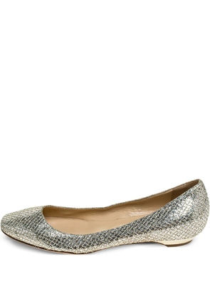 Jimmy Choo Pre-Owned glitter ballet flats - Gold