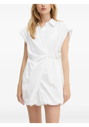 PINKO crossover-detail mini shirt dress - White