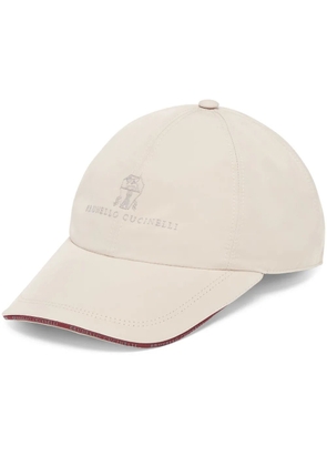 Brunello Cucinelli logo-embroidered cap - Neutrals