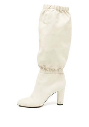 Jimmy Choo Pre-Owned slouch leather boots - White