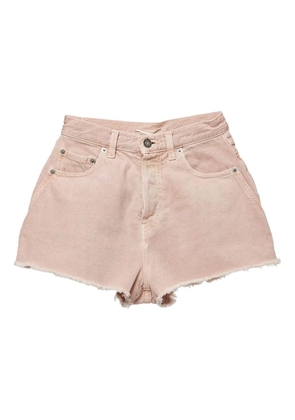 Saint Laurent Pre-Owned frayed-hem denim shorts - Pink