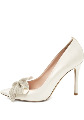 SJP by Sarah Jessica Parker Pre-owned 100mm rhinestone-bow pumps - White