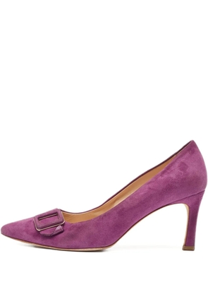 Tod's Vintage buckle-detail pointed-toe pumps - Purple