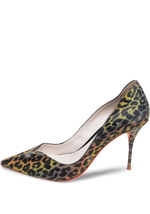 Sophia Webster pre-owned 95mm leopard-print pumps - Black