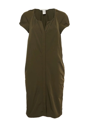 Diane Von Furstenberg Vintage short-sleeves pleated-detailing dress - Green